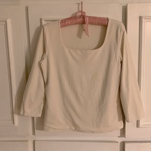 Long-sleeve ivory J Jill knit top